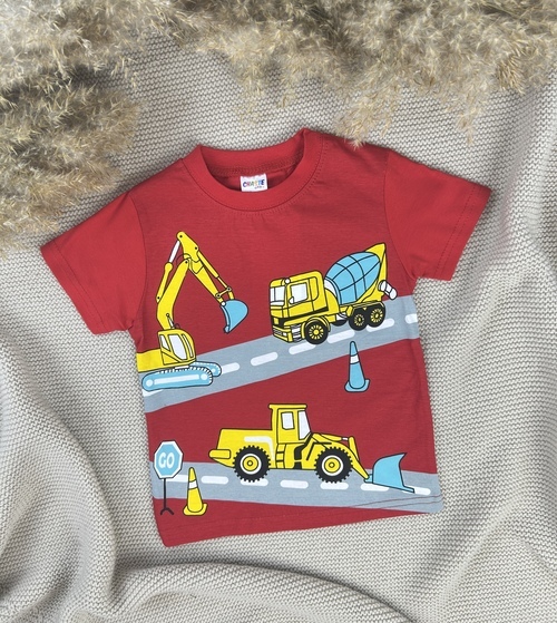 Футболка Транспорт арт.170704 CHASTE мал. 2-5 (красный)