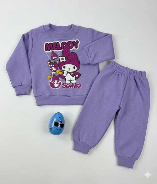 Костюм (кофта+штаны) Melody начес арт.7025 FOOX kids дев. 1-4 (сиреневый)