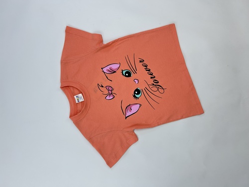 Футболка Forever арт.161011 CHASTE дев. 5-8 (персиковый)