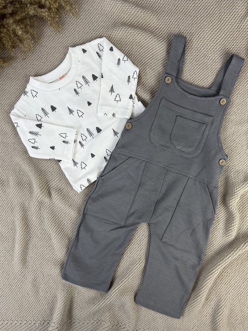 Костюм (кофта+полукомбез) арт.2550 Sisero мал. 9-24 (молочный/серый)