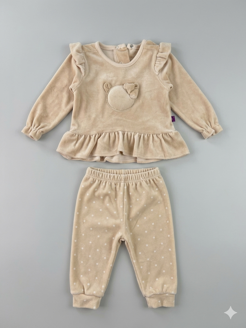 Костюм (Кофта+штаны) Kitty арт.042 Jijino дев. 3-6м (бежевый)