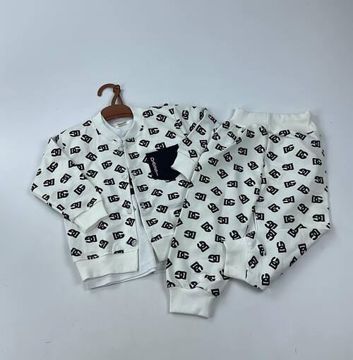 Костюм (Бомбер+футболка+штаны) DG арт.800100 DassiM мал. 1-2 (белый)