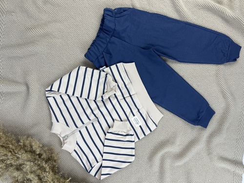 Костюм (кофта+штаны) арт.25609 Mina Mino мал. 2-5 (бежевый/синий)