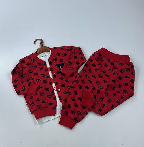 Костюм (Бомбер+футболка+штаны) DG арт.800100 DassiM мал. 1-2 (красный)