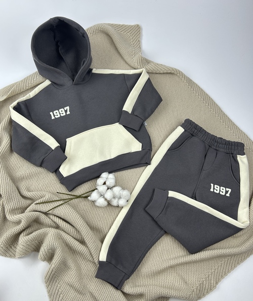 Костюм (кофта+штаны) 1997 начес арт.9130 Mixima kids мал. 3-6 (графитовый)