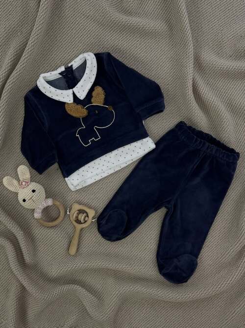 Набор (кофта+штаны) Олененок арт.10057 By Murat Baby мал. 0-6 (темно-синий)