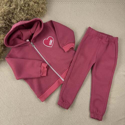 Костюм (кофта+штаны) Сердце начес арт.259298 My Bella дев. 2-5 (коралловый)