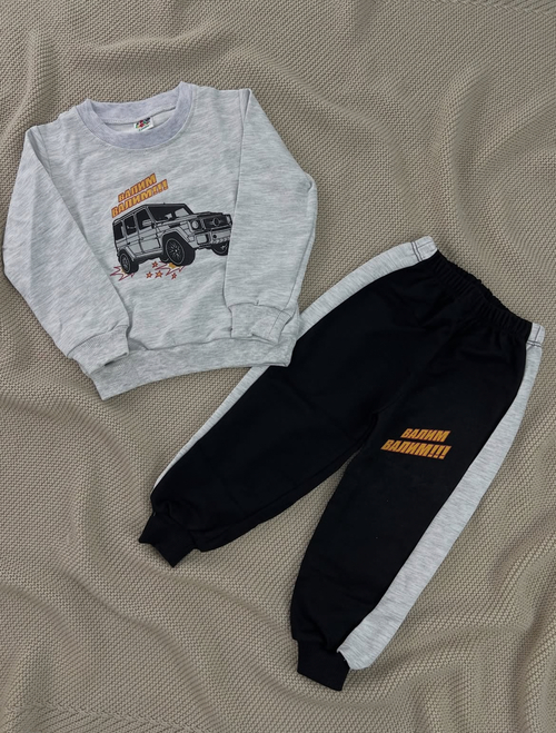 Костюм (кофта+штаны) Валим Валим арт.256 мал.2-4-5-6 (серый/черный)