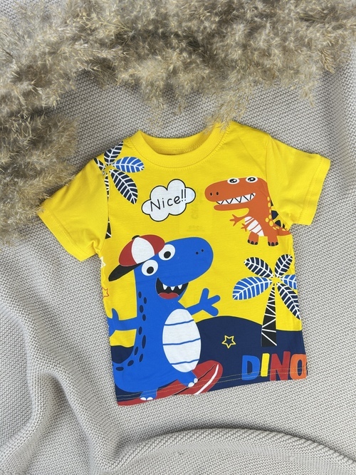 Футболка Динозаврики арт.170705 CHASTE мал. 2-5 (желтый)