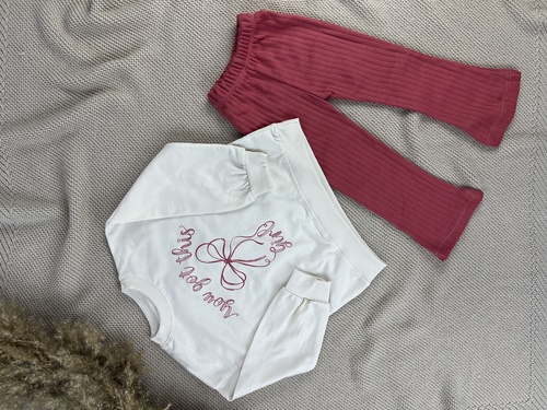 Костюм (кофта+штаны) You got this Girl арт.259343 My Bella дев. 2-5 (бежевый/коралловый)