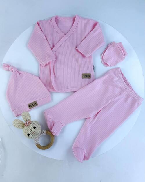 Костюм Кофта-штаны+шапка+царапка арт.31319 Findik baby мал/дев 3м (розовый)