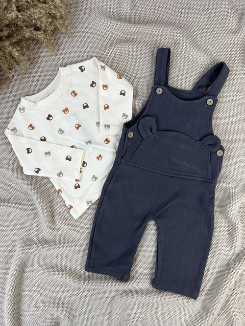 Костюм (кофта+полукомбез) арт.2543 Sisero мал. 9-24 (бежевый/графитовый)