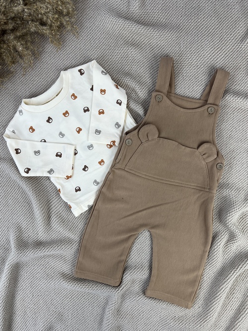 Костюм (кофта+полукомбез) арт.2543 Sisero мал. 9-24 (бежевый/какао)