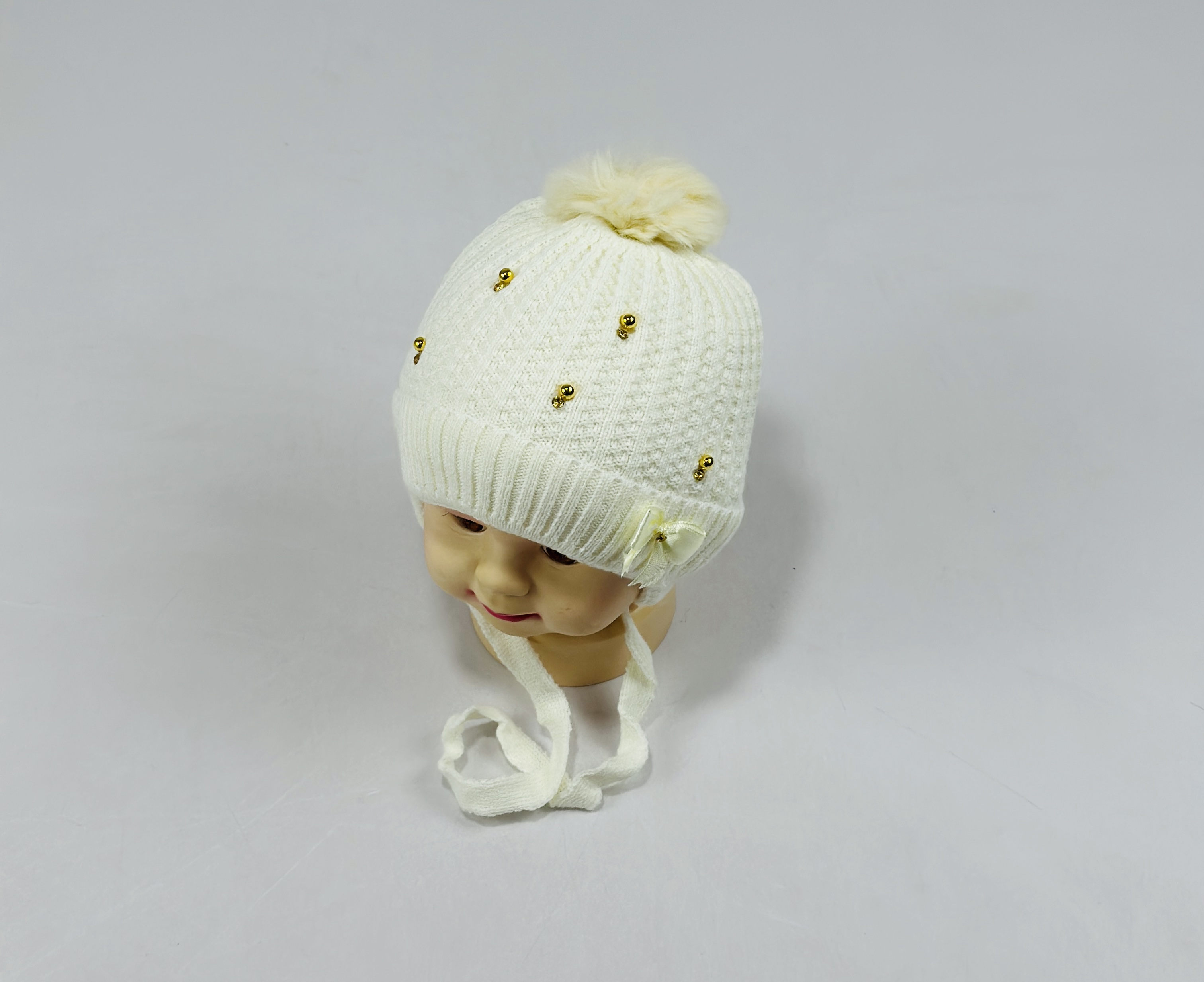 Шапка малютка арт.1029 (молочный)