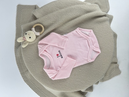 Боди I love mom i dad арт.71714 Findik baby мал/дев. 3-18 (розовый)