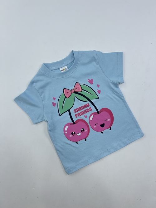 Футболка Cherry арт.161029 CHASTE дев. 1-4 (голубой)