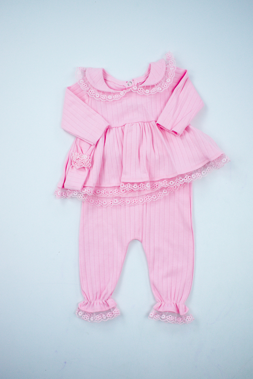 Комплект (кофта+штаны+повязка) арт.31503 Findik baby дев. 3-9м (розовый)