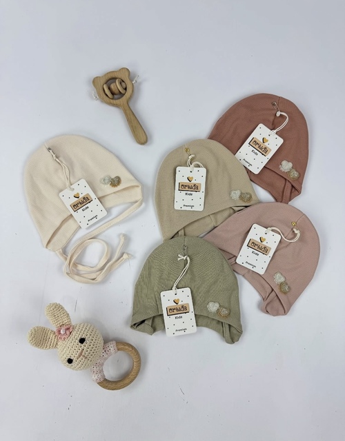 Шапка Milk с зав. б/о арт.Плн-482/1 Orhida дев. 0-6 (микс)