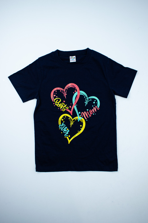 Футболка Best mom арт.162001 CHASTE дев. 5-8 (темно-синий)