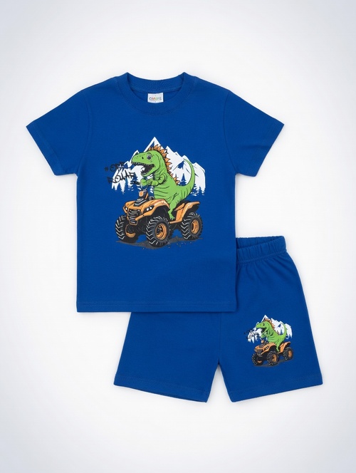 Костюм (футболка+шорты) Динозавр арт.251063 CHASTE мал. 1-4 (индиго)