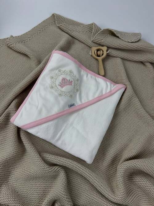 Полотенце-уголок Корона арт.231226 Ziper дев. (бело-розовый)