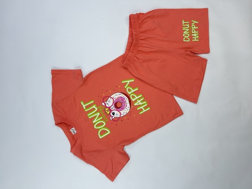 Костюм (футболка+шорты) Happy арт.251021 CHASTE дев. 5-8 (персиковый)