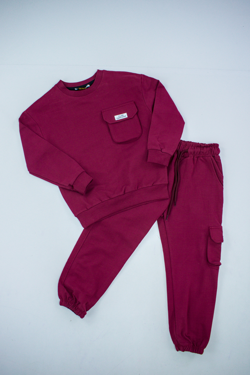 Костюм (кофта+штаны) арт.2264063 ALG kids мал. 6-9 (бордовый)