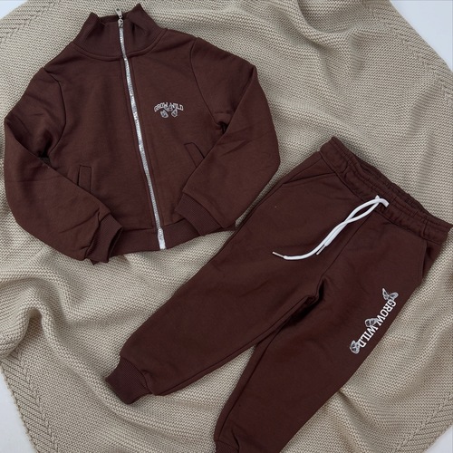 Костюм (кофта+штаны) Grow Wild арт.61686 TITO kids дев. 3-7 (коричневый)