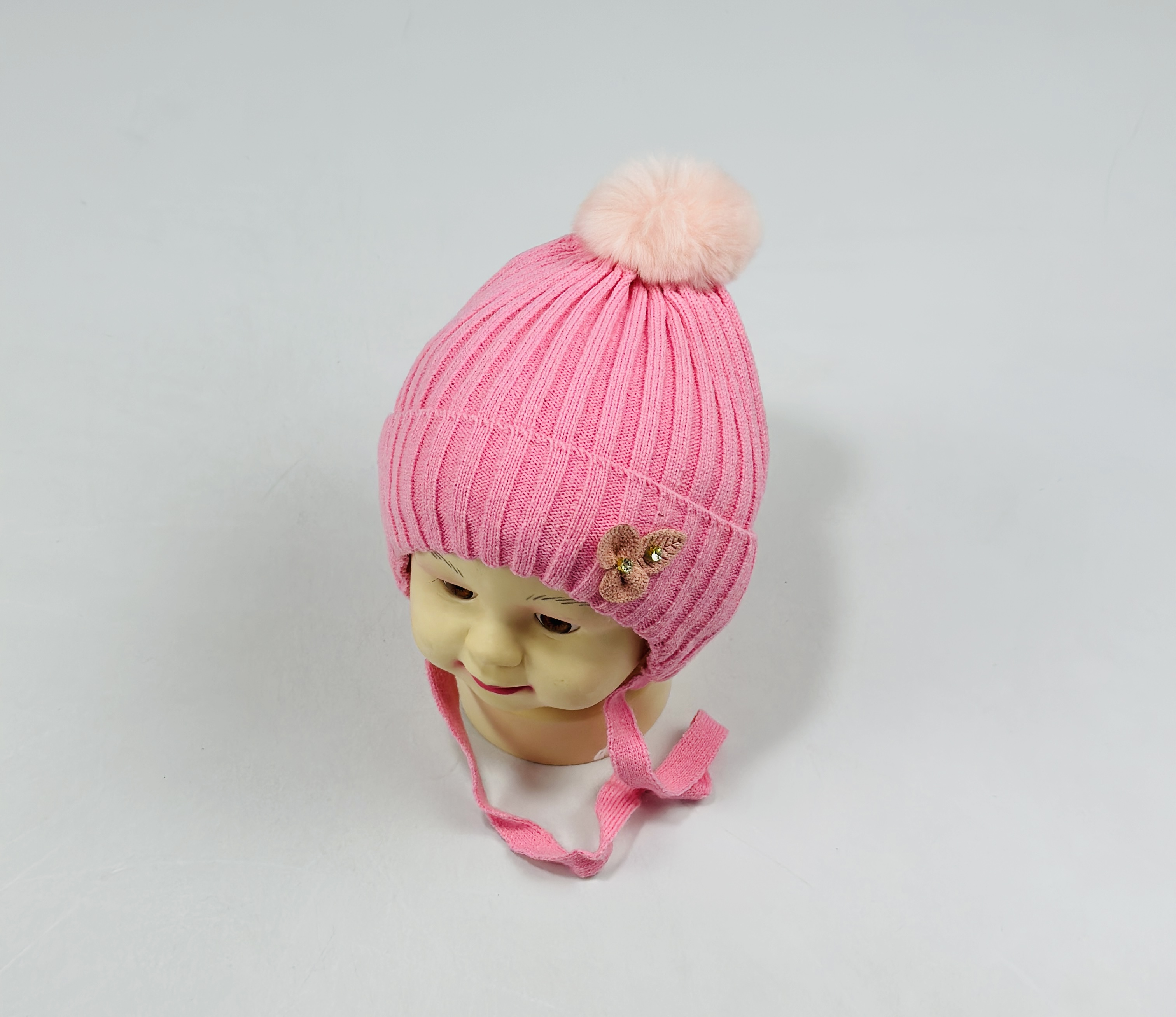 Шапка малютка арт.1032 (т.розовый)