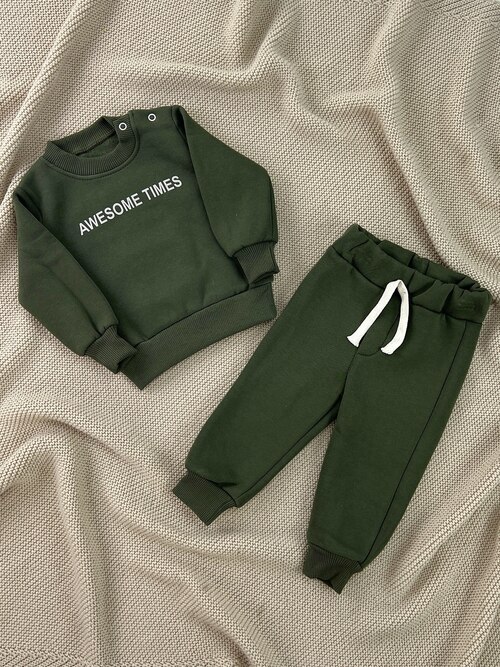 Костюм (кофта+штаны) Awesome Times начес арт.1000 MimiGO уни. 9-24 (хаки)