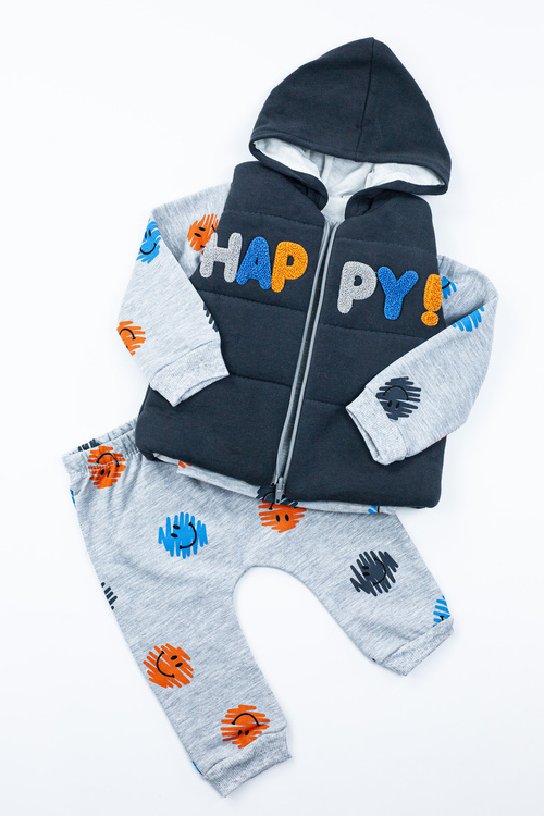 Костюм 3-ка арт.6330 мал/дев. 9-24 (графит)