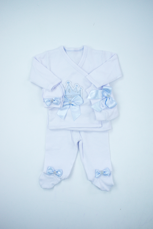 Комплект (кофта+ползунки+шапка+царапка) арт.31320 Findik baby мал. 3м (молочный)