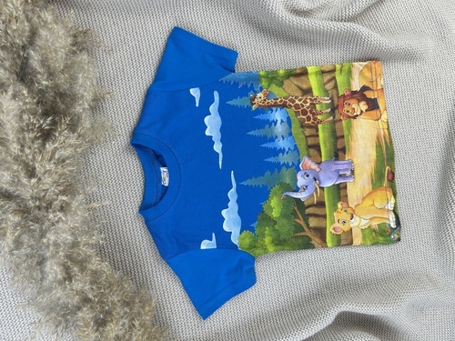 Футболка Зоопарк арт.170706 CHASTE мал. 2-5 (голубой)