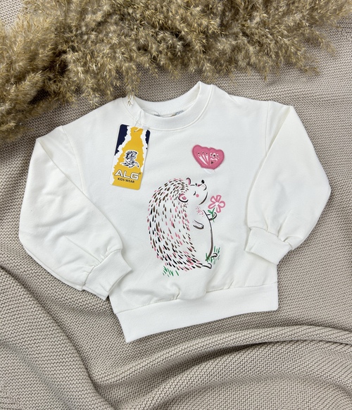 Кофта Ёжик арт.5264002 ALG kids дев. 2-5 (молочный)