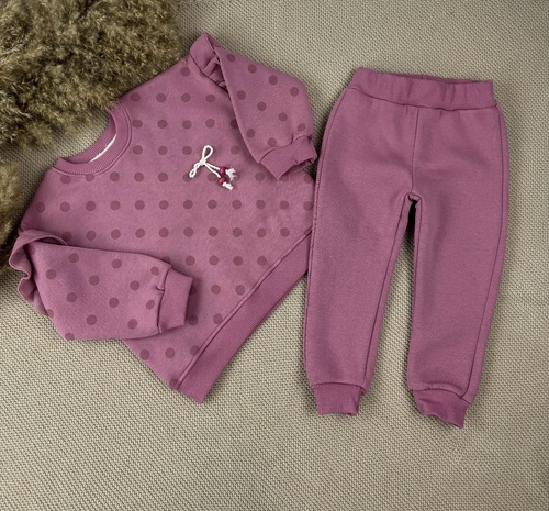 Костюм (кофта+штаны) начес арт.259296 My Bella дев. 2-5 (темно-розовый)