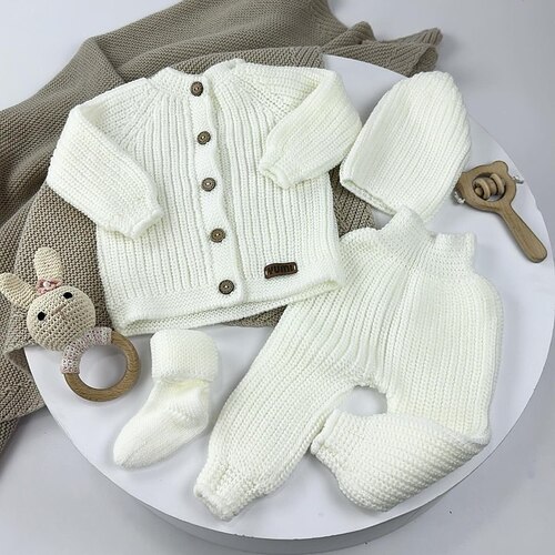 Набор (Кофта+штаны+шапка+носки) арт.120325 YUMI мал/дев. 6-9 (молочный)