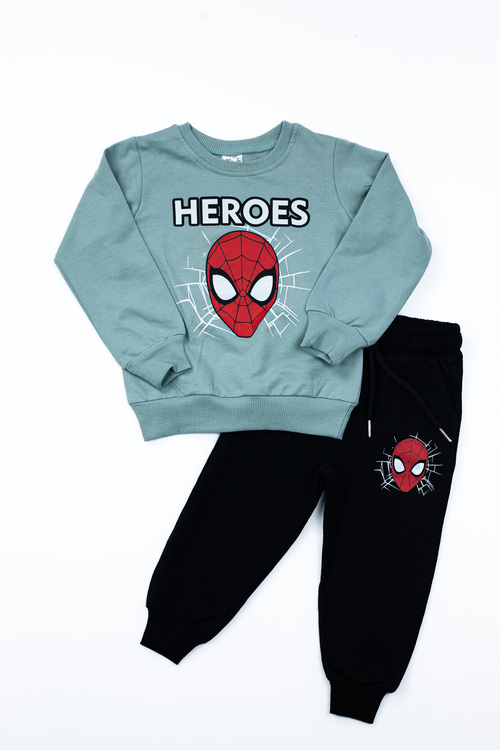 Костюм (кофта+штаны) Spider-Man арт.BIL-M-01 Kii Im мал. 2 (зеленый/черный)