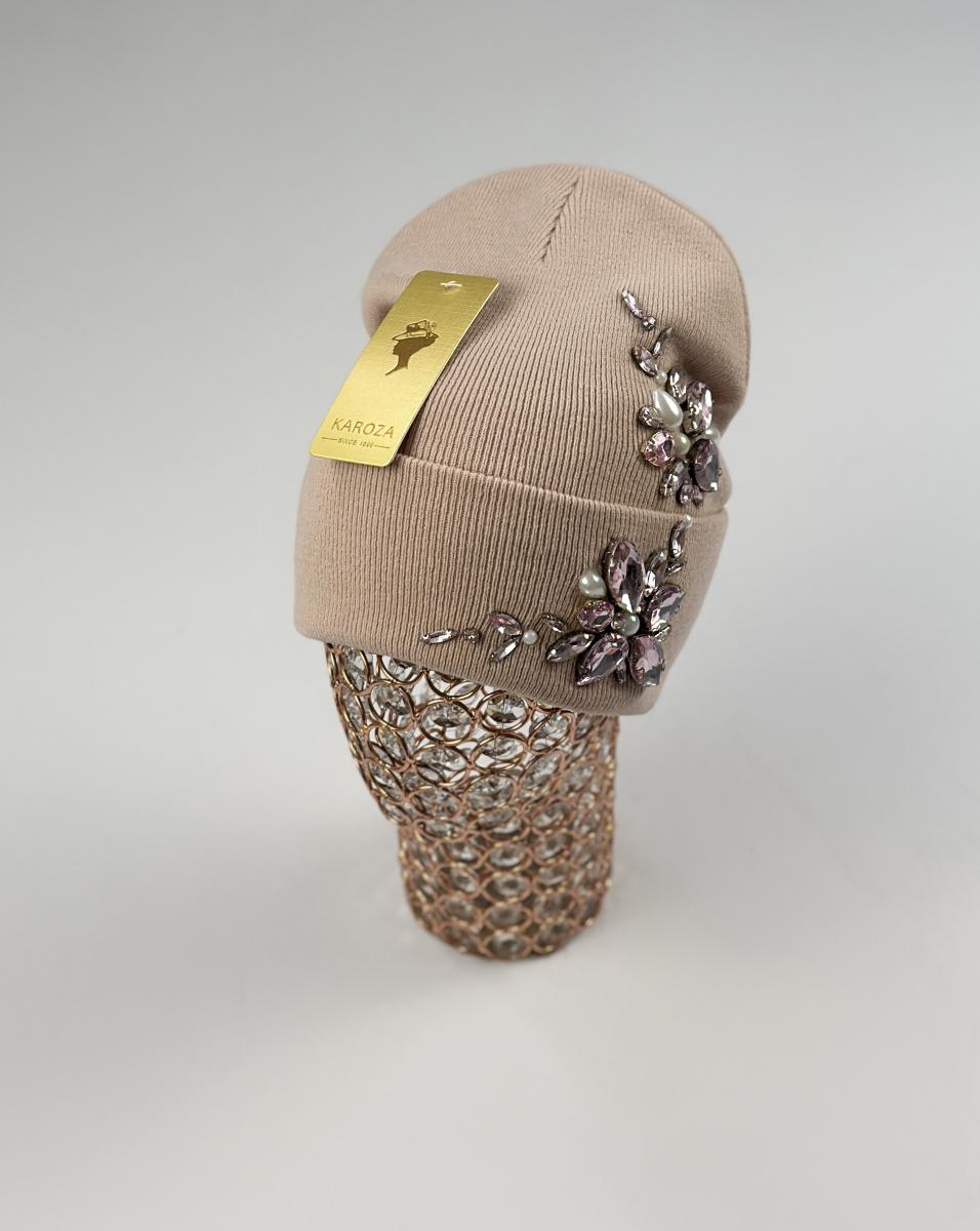 Шапка Кароза Хейсон Двойной цветок (т.пудра)