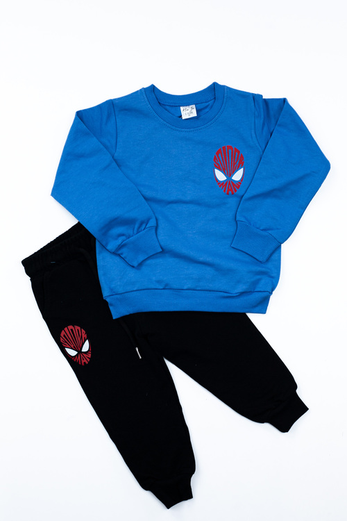 Костюм (кофта+штаны) Spider-Man арт.BIL-M-02 Kii Im мал. 2 (голубой/черный)