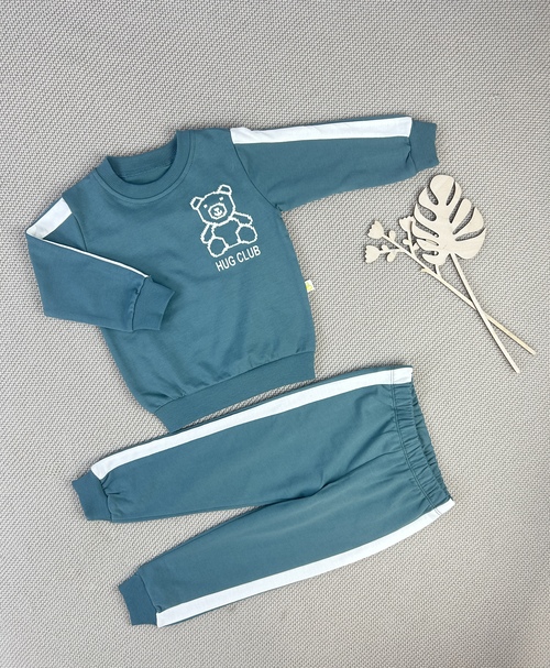 Костюм (кофта+штаны) Hug club арт.1194 Bobisko мал. 2-5 (полынный)