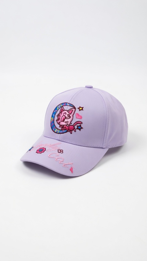 Кепка Lovely cat арт.PAP-15 Kiddo 54р (светло-фиолетовый)
