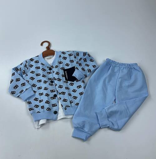 Костюм (Бомбер+футболка+штаны) DG арт.800100 DassiM мал. 1-2 (голубой)