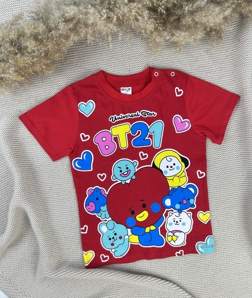 Футболка с кнопкой ВТ 21 арт.170701 CHASTE мал. 2-5 (красный)