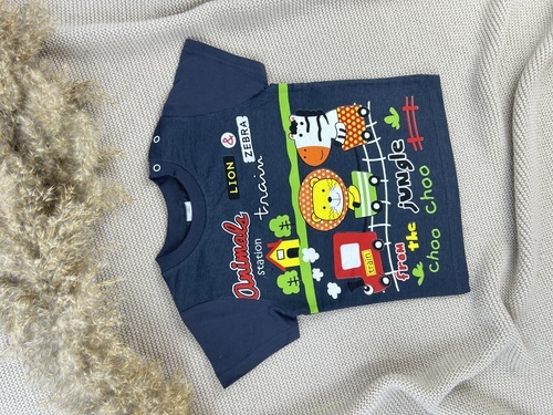 Футболка с кнопкой Animals арт.170702 CHASTE мал. 2-5 (темно-серый)