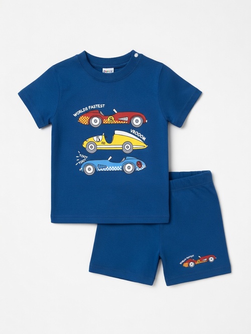 Костюм (футболка+шорты) Car арт.251066 CHASTE мал. 1-4 (джинсовый)