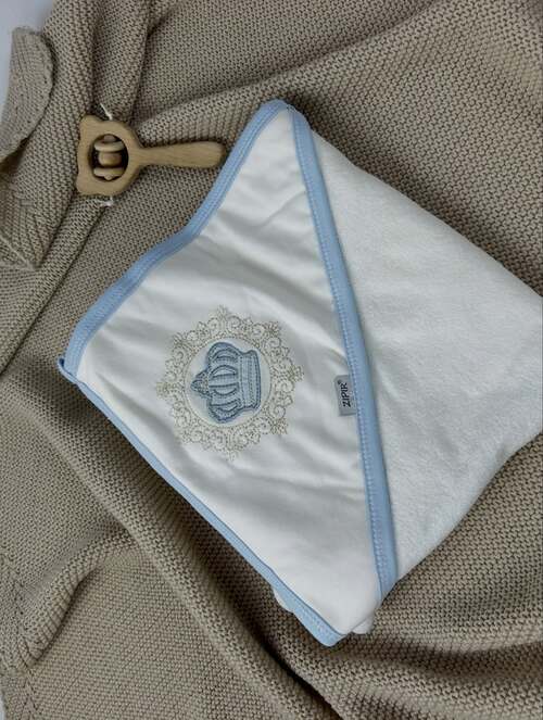 Полотенце-уголок Корона арт.231226 Ziper мал. (бело-голубой)