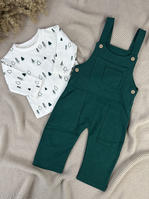 Костюм (кофта+полукомбез) арт.2550 Sisero мал. 9-24 (молочный/зеленый)