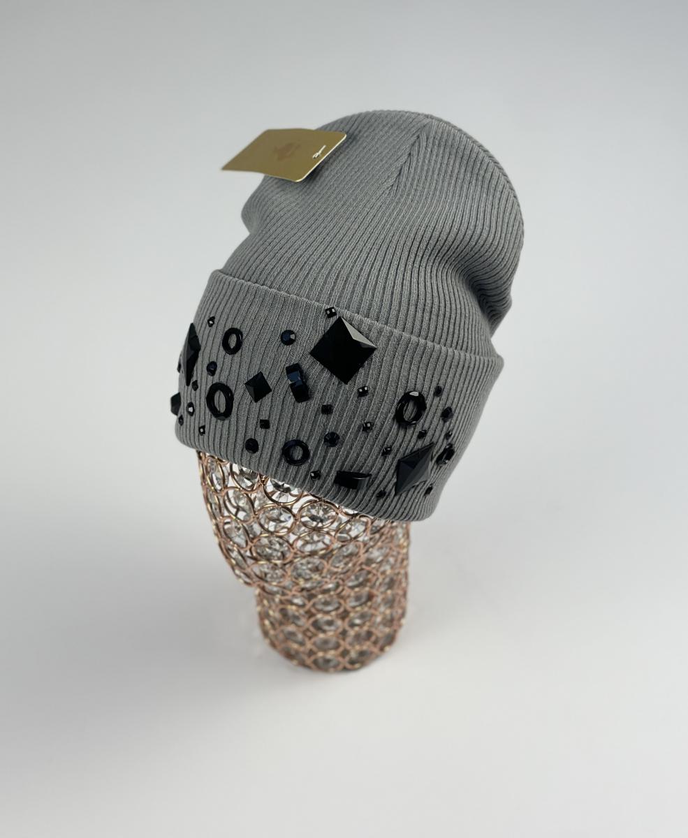 Шапка Кароза Киев от. черный квадрат (серый)