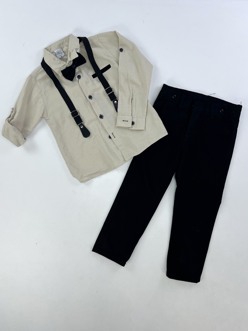 Костюм (рубашка+брюки+бабочка+подтяжка) арт.6218 Terry kids мал. 5-8 (бежевый)
