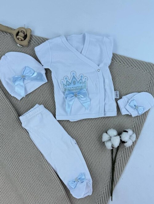 Костюм Кофта-штаны+шапка+царапка арт.31320 Findik baby мал. 3м (голубой)